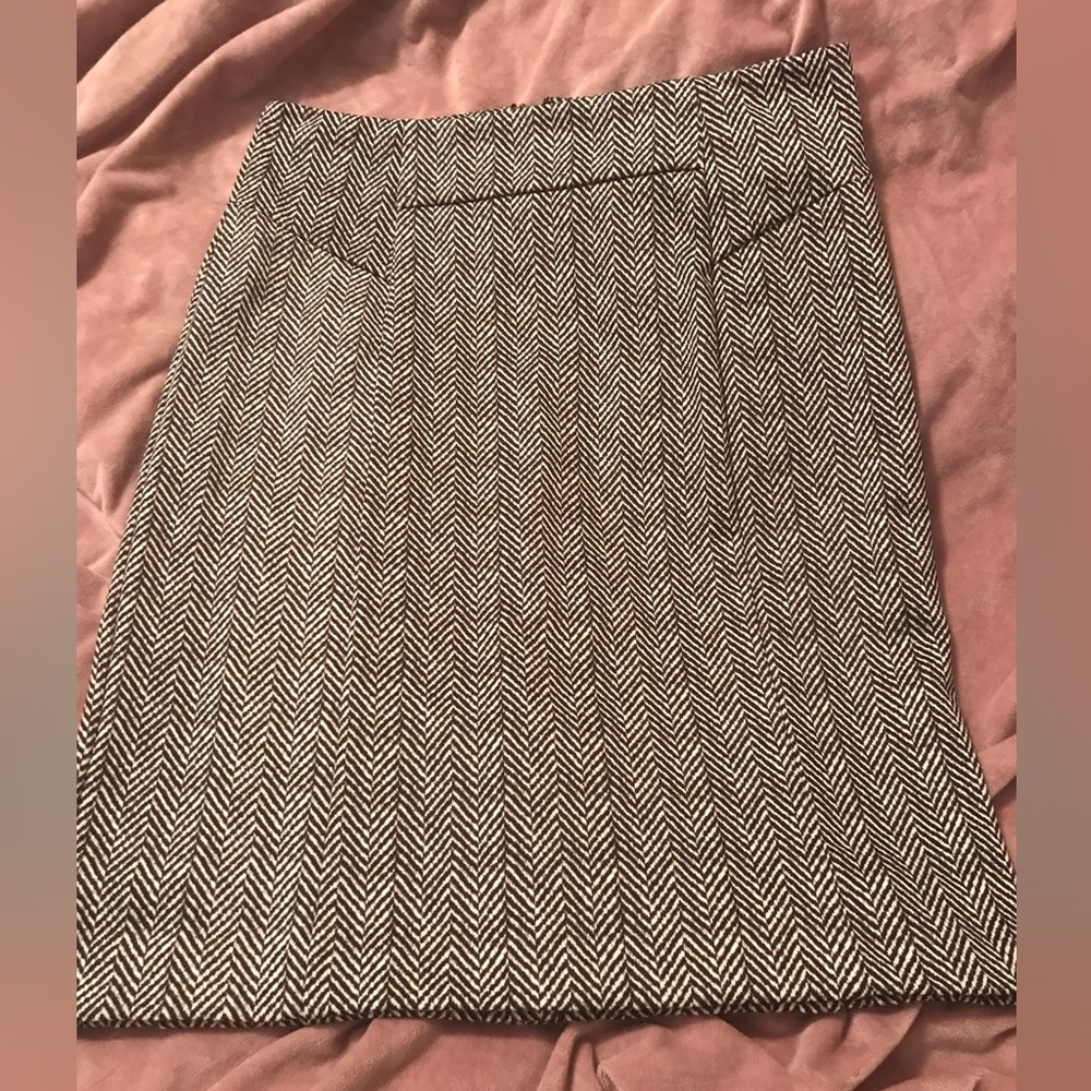 🆕NWOT Michael Kors Gray Herringbone Pencil Skirt Sz 2